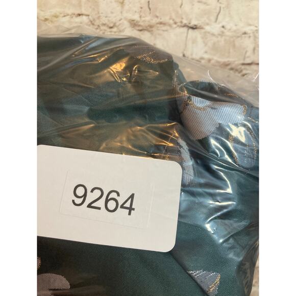 Eliza J Dress Womens 12 Petite‎ Forest Green Floral Gold Glitter Belted Party - Picture 13 of 16